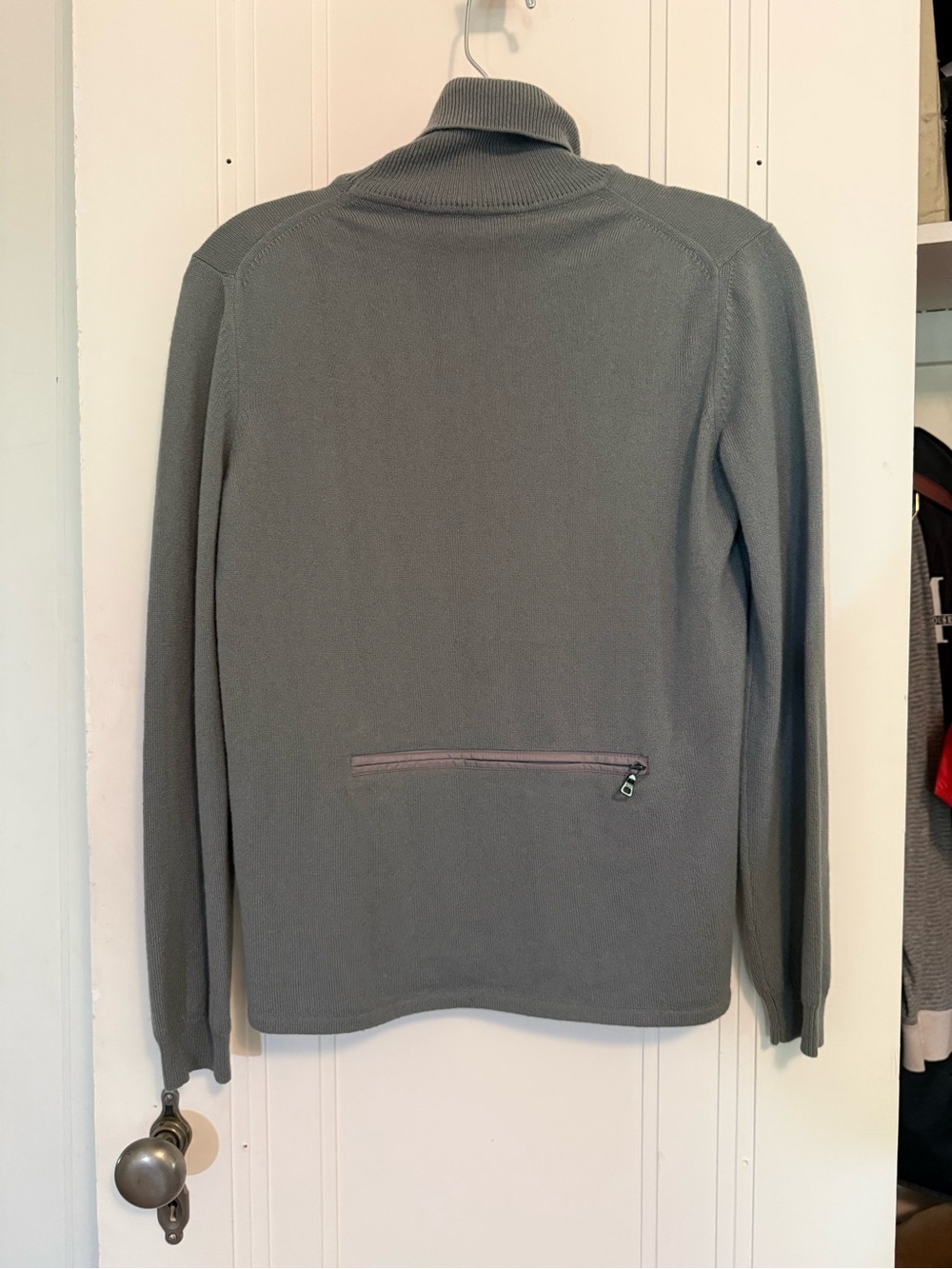 Prada Y2K Utility Turtleneck Sweater Grey, Size Small